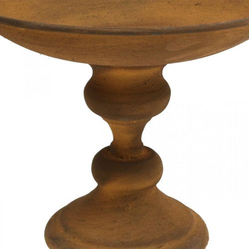 Floristik24 Dekoratív tál lábon tál rozsda megjelenésű fém Ø22cm H18,5cm