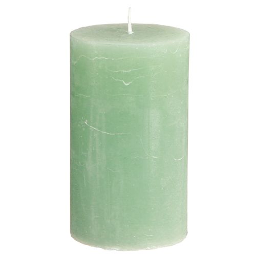 Floristik24 Egyszínű gyertyák zöld jade oszlopgyertyák 70×120mm 4 db