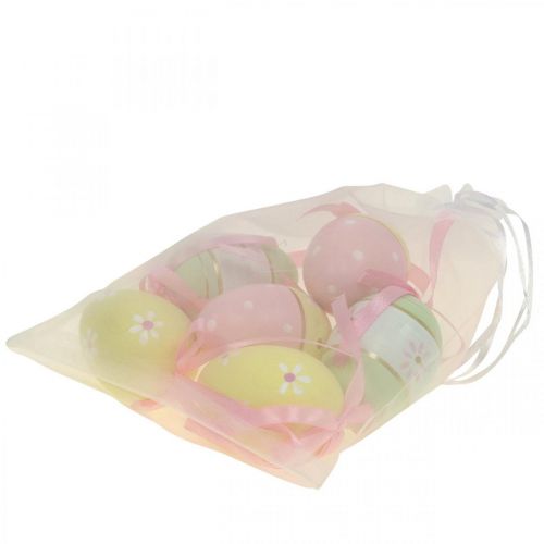 tételeket Húsvéti tojások dekortojások akasztásához színes Ø4cm H6cm 6 db