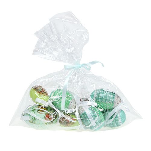 Floristik24 Tojás akasztható zöld válogatott. 5-8cm 8db