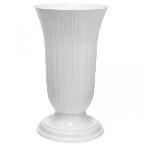 Lilia fehér műanyag váza Ø28cm H48cm