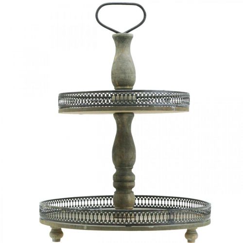 tételeket Deco tortaállvány Wood Plants tortaállvány Vintage H47cm Ø34cm