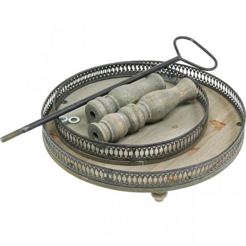 tételeket Deco tortaállvány Wood Plants tortaállvány Vintage H47cm Ø34cm