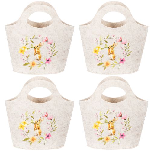 tételeket Filc táska imádnivaló húsvéti nyuszival, tavaszi és nyári használatra, 27 cm, 4 darab