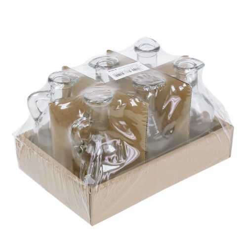 Floristik24 Nyeles palack átlátszó Ø5,5cm H11cm 6db