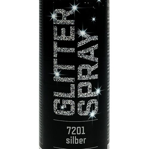Floristik24 Glitter spray ezüst 400ml