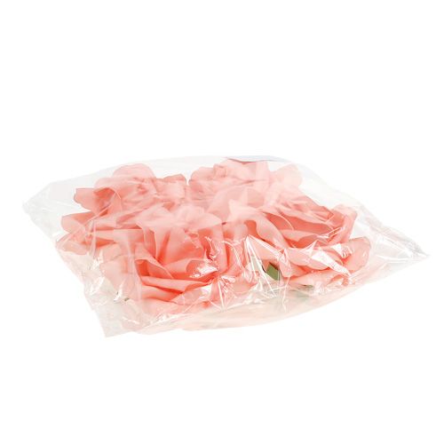 Floristik24 Foam Rose Foam Rose Salmon Ø15cm 4 db