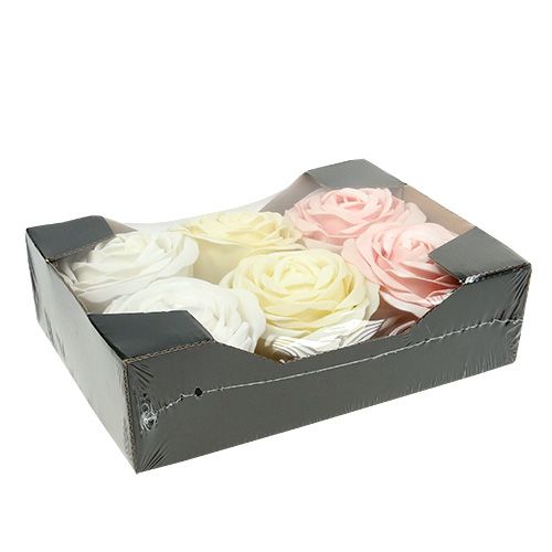 tételeket Foamrose Mix Ø10cm rózsaszín, krém, fehér 6 db