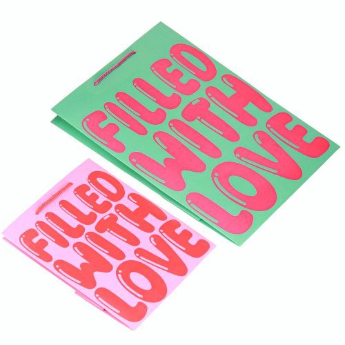 tételeket Ajándéktáska fülekkel “Szeretettel tele” M36/23cm 2 db-os szett