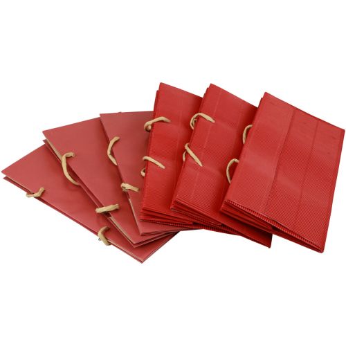tételeket Ajándékzacskók piros papírzacskók fogantyúval 24×12×12cm 6db