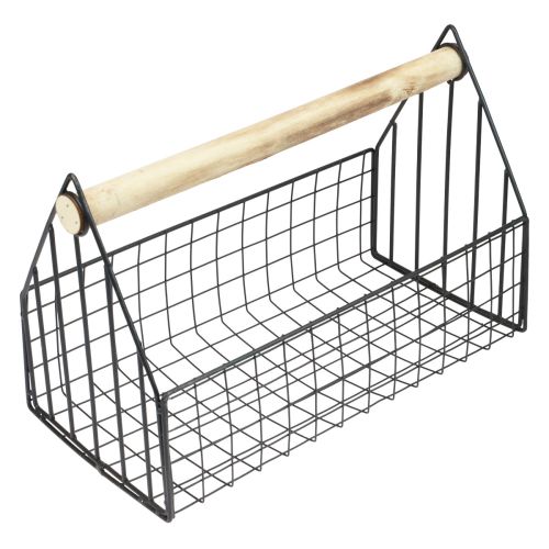 tételeket Drótkosár hálós kosár növénykosár fém fekete 35x18x22,5cm