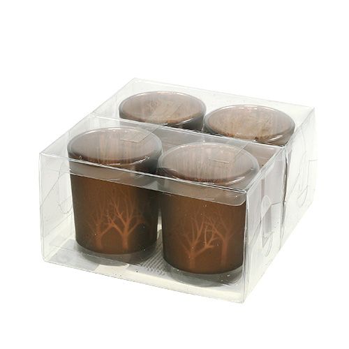 Floristik24 Üveglámpa barna mintával Ø5,5cm H6,5cm 4db