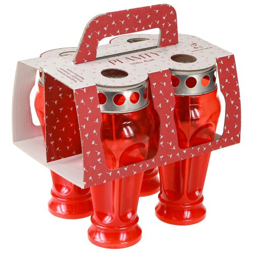 tételeket Sírvilágítás piros sírgyertyák égési ideje 18 óra Ø9cm M19cm 4 db