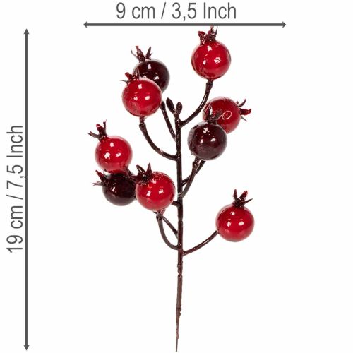 tételeket Mű gránátalmaág elágazó szárakkal vázadíszként, 19 cm, 4 darab