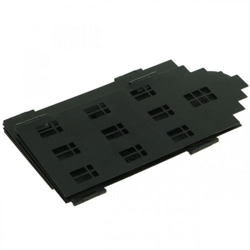 Floristik24 Deco ház fém fekete állvány városi sziluett 40 × 18cm