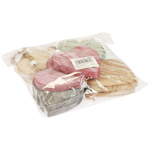 Floristik24 Fa szívek dekoratív szívek fehér színű vintage fa 10db