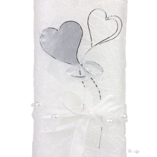 tételeket Esküvői gyertya ezüst esküvői gyertya fehér 220/85mm