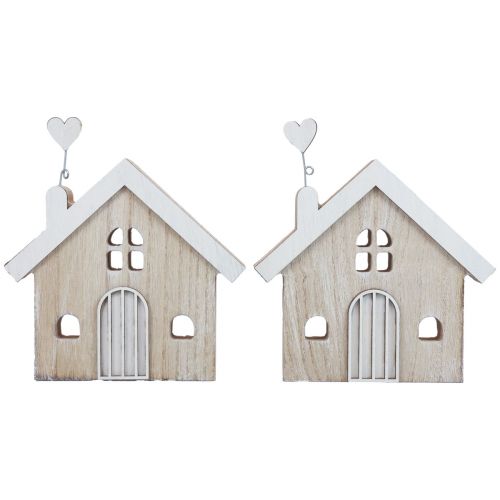 tételeket Faház dekoratív ház asztali állvány fa 16,5cm 2 db