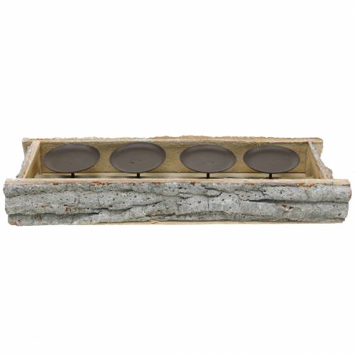 Floristik24 Gyertyatartó 4 db fehérre mosott gyertyához 45cm