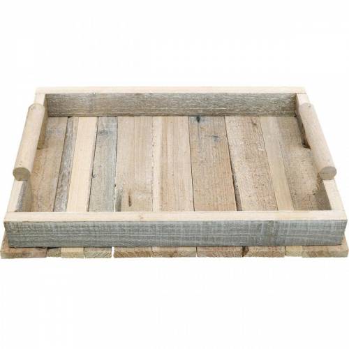 Floristik24 Dekoratív tálca, fa dekoráció, fa tálca, asztali dekoráció 37,5cm