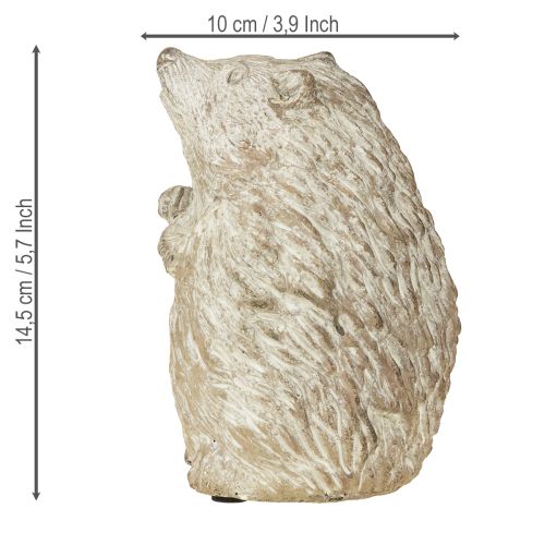 tételeket Süni őszi dekorációs figura, öntött kő, fehérre meszelt, H14.5cm
