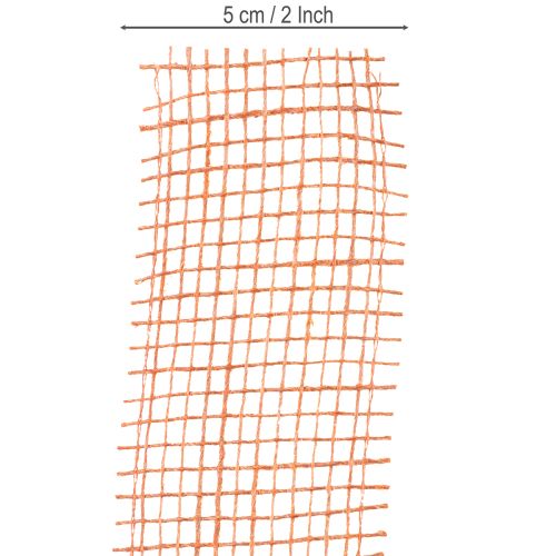 tételeket Juta szalag, vörös-narancssárga, hálós szalag, juta, ökológiai, terrakotta, 5cm széles, 40m hosszú