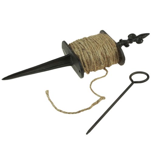 tételeket Juta zsinór vintage öntöttvas orsón 12×4,5×32 cm