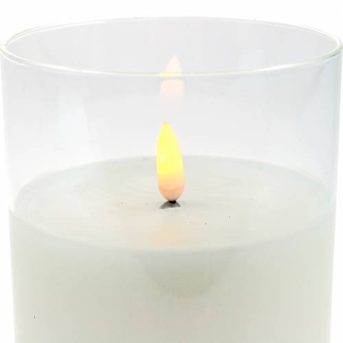 Floristik24 Deco lámpás LED gyertya valódi viasz üvegben Ø10cm H15cm