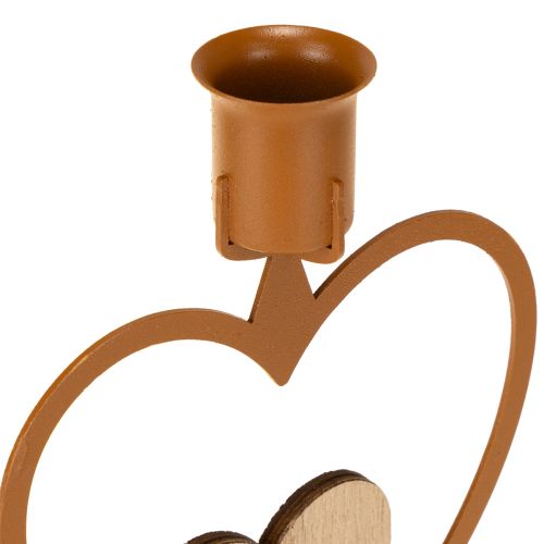 tételeket Gyertyatartó gyertyák csillagszív fenyő barna H16,5cm válogatott 3db