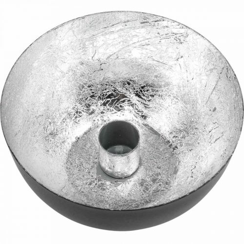 tételeket Gyertyatartó Fekete Ezüst Gyertyatartó Ø13cm H6,5cm