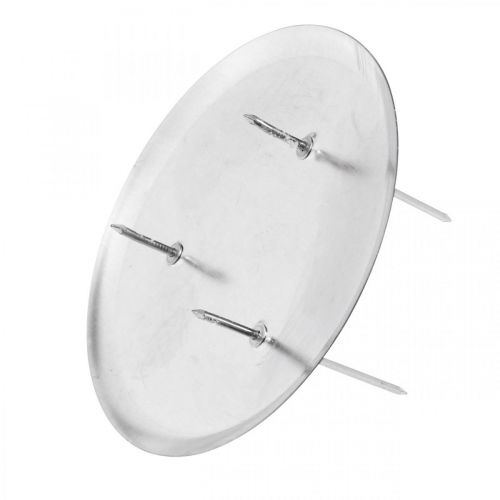 Floristik24 Gyertyatartó adventi koszorúhoz, karácsonyhoz, ragasztós gyertya dekoráció ezüst Ø10cm 4db