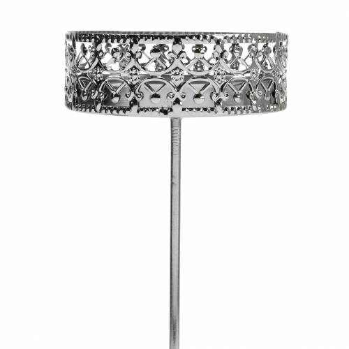 tételeket Virágos gyertyatartók ezüst Ø7,4cm H12,5cm antik megjelenésű konnektorba való csatlakoztatáshoz 4 db