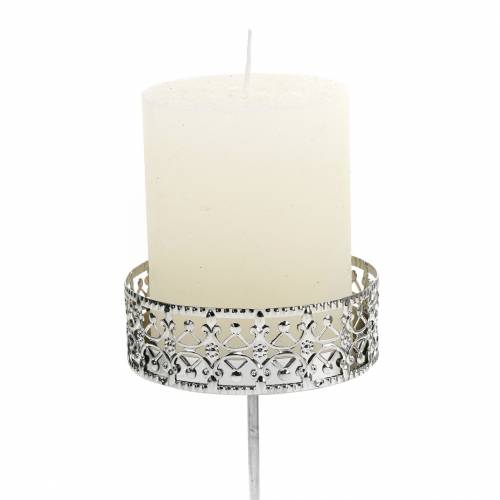 tételeket Virágos gyertyatartók ezüst Ø7,4cm H12,5cm antik megjelenésű konnektorba való csatlakoztatáshoz 4 db