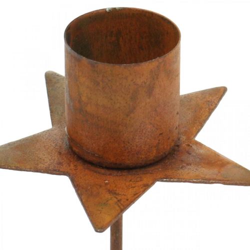 tételeket Csillagos gyertyatartó felragasztásra, rozsdás adventi dekoráció, 6 cm, 4 darab