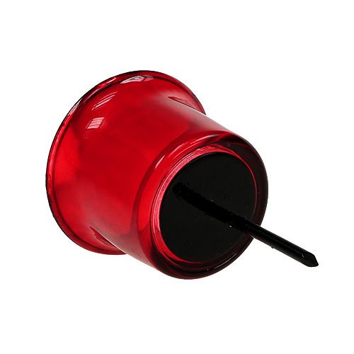 Floristik24 Gyertyatartó teamécses üveghez piros Ø6cm L10cm