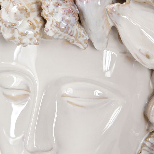 tételeket Kerámia fejű váza kagylókkal – mediterrán dekoratív mellszobor növényekhez és virágokhoz 25 cm