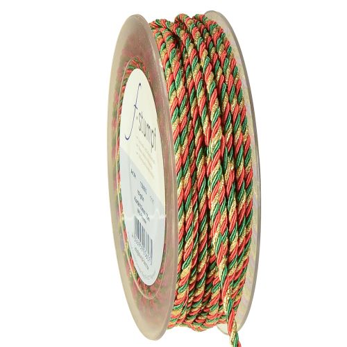 tételeket Zsinór piros zöld arany díszzsinór háromszínű zsinór szalag 3mm 25m