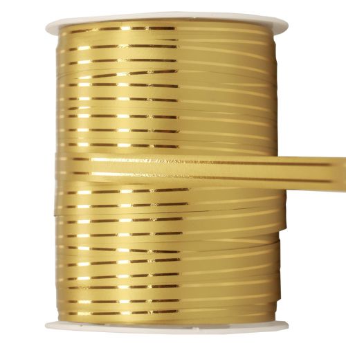 Floristik24 Curling szalag ajándék szalag arany arany csíkokkal 10mm 250m