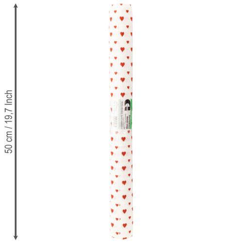 tételeket Krepp papír szívekkel Virágárus krepp anyák napi piros, fehér 50×250cm