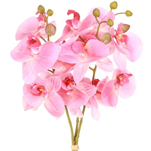 Floristik24 Mesterséges orchidea rózsaszín művirág, mint igazi 56cm 3db