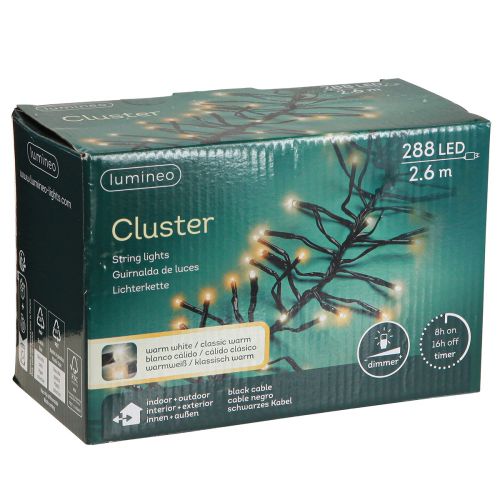 tételeket LED-es fénylánc klaszter kívül-belül 288 LED 260cm