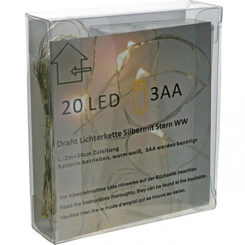 tételeket LED tündér lámpák 20db elemre 2m meleg fehér 6 db