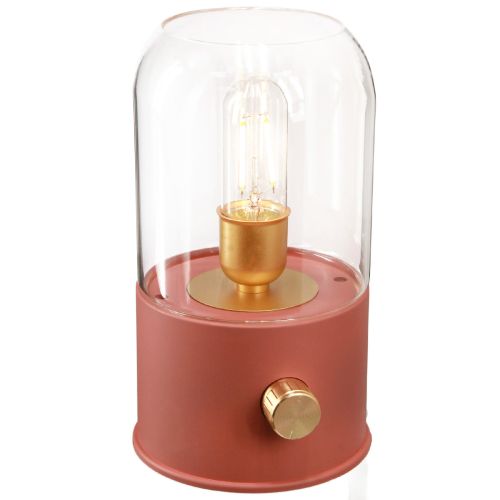 LED asztali lámpa retro LED fény meleg fehér barna H19,5cm