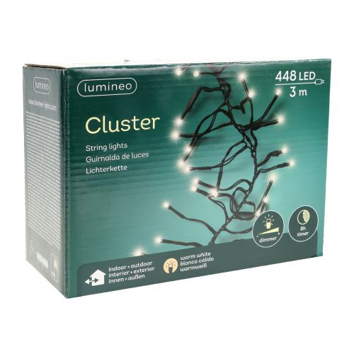 tételeket LED fénylánc fekete, meleg fehér 448 külső 3m