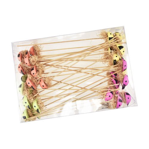 tételeket Katicabogár dekoratív virágdugók fa 2,5x3,5x2cm 32db