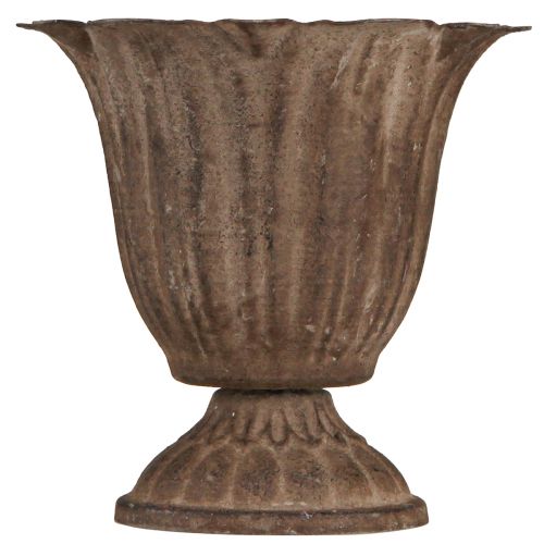 Floristik24 Fém csésze Antique Look Planter Szürke Barna Ø10cm H9,5cm