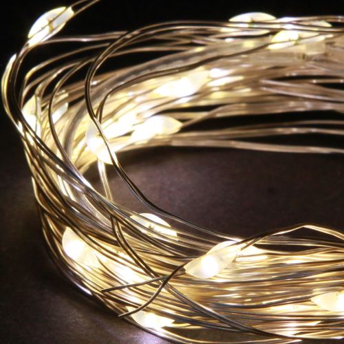 tételeket Mikro LED tündérfények 20 meleg fehér időzítő elemmel, 6 db