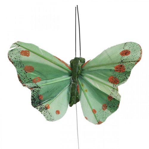 tételeket Mini pillangó drótra piros, zöld 6,5cm 12db