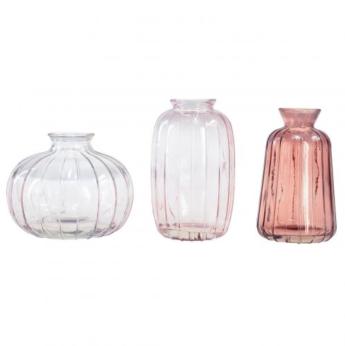 tételeket Mini vázák üveg dekoratív vázák virágvázák H8,5-11cm 3 db-os készlet