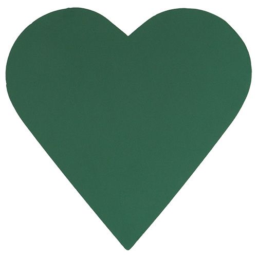 Virágos hab szív bedugható anyag zöld 53cm 2 db esküvői dekoráció